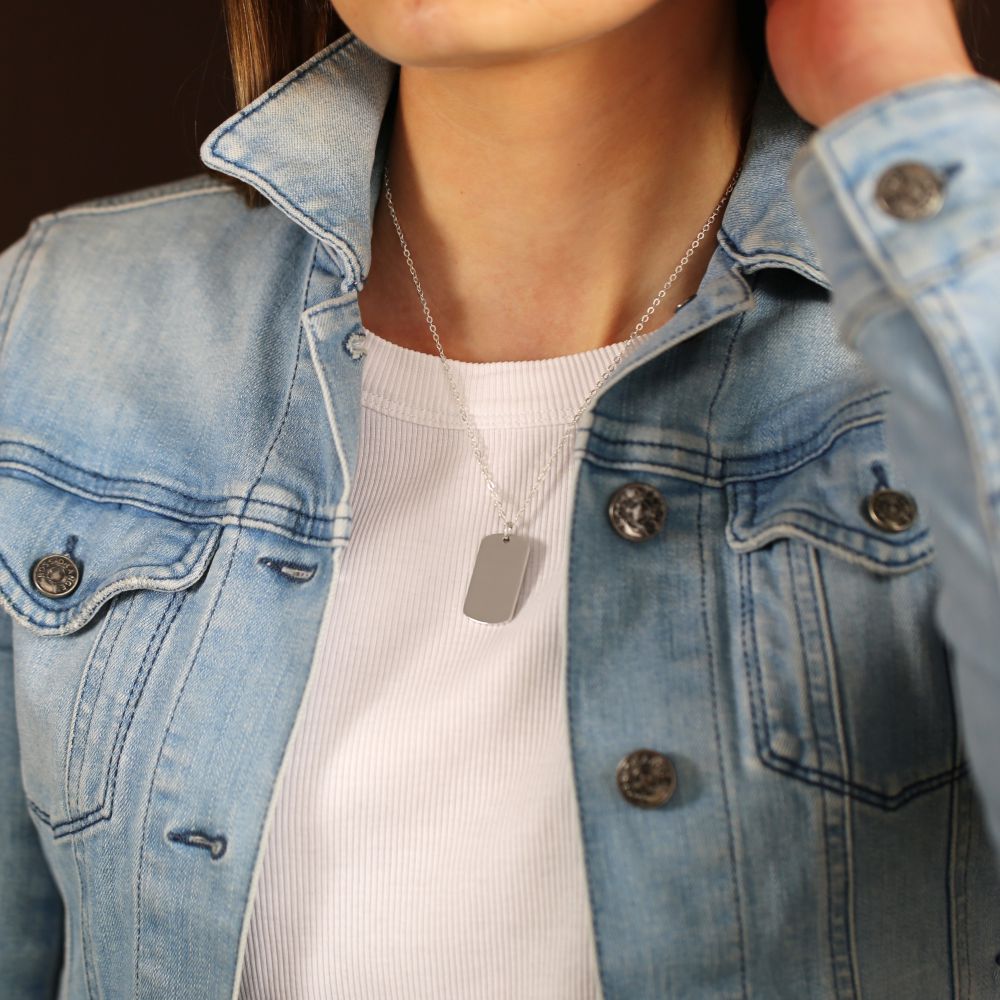 Dogtag Kette aus 925 Silber mit Gravur